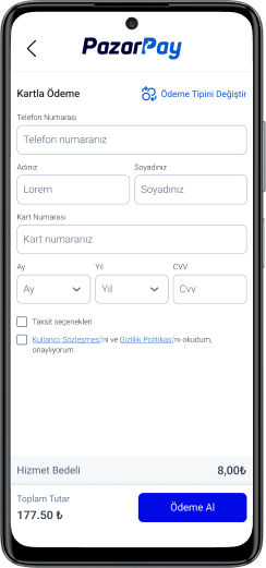 Kart numarası ile ödeme al
